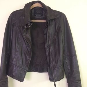 ALL SAINTS Belvedere Leather Jacket, Dark Brown